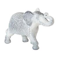 Dieren Beeldje Indische Olifant Wit 24 X 17 X 7 Cm - Olifanten Beeldjes Van Keramiek