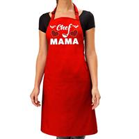 Bellatio Chef Mama Keukenschort Rood Voor Dames oederdag - Bbq Schort