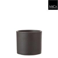 Mica Decorations Era pot rond donkergrijs h12,5xd13,5 cm