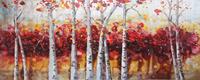 Karo-art Schilderij - Handgeschilderd - Bos 2, 150x60cm