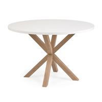 "Kave Home Full Argo Eettafel - Ø 120 cm - Wit "