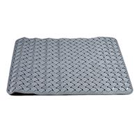 Badmat/douchemat Steengrijs Geweven Patroon 50 X 50 Cm - Anti-slip Mat Voor In De Douchecabine