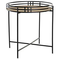 Bijzettafel Rond Metaal/mdf Zwart 45 X 47 Cm - Home Deco Meubels En Tafels