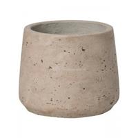 Pottery Pots Pot Rough Patt S Grey Washed Fiberclay 13x11 cm grijze ronde bloempot