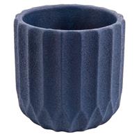 Present Time Bloempot Stripes 13 Cm Keramiek Donkerblauw
