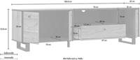 Cstore Tv-meubel 3 Deuren 1 La - Eiken En Zwart Decor  180.8 X D 42 X H 52.8 Cm ewill