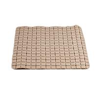 Badmat/douchemat Mocca Bruin Vierkant Patroon 50 X 50 Cm - Anti-slip Mat Voor In De Douchecabine