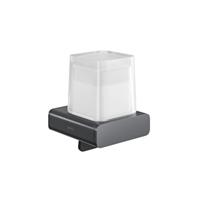 Geesa Shift Zeepdispenser 200 ml Zwart metaal geborsteld met gesatineerd glas 919916-09