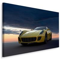 Karo-art Schilderij - Sportauto in de wolken, multi-gekleurd, 4 maten, wanddecoratie
