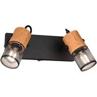 BES LED Led Wandspot - Trion Yosh - E14 Fitting - 2-lichts - Rechthoek at Zwart - Aluminium