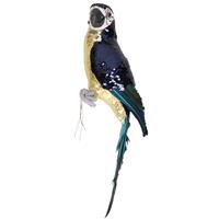 Bellatio Dierenbeeld Paarse Papegaai Vogel 40 Cm Decoratie - Woondecoratie - Papegaaien Deco