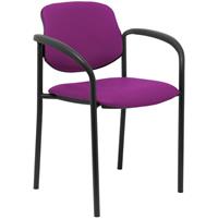PIQUERAS Y CRESPO Stuhl fixiert Villalgordo similpiel violettes Fahrgestell schwarz mit Armlehnen