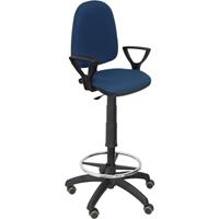 PIQUERAS Y CRESPO Ayna Bali-Hocker marineblau mit festen Armen Parkettrollen