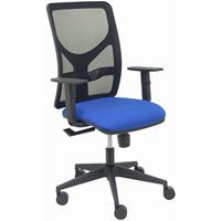 PIQUERAS Y CRESPO Motilla Stuhl schwarzes Netzgewebe Bali blauer Sitz verstellbarer Arm
