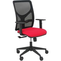 PIQUERAS Y CRESPO Motilla Stuhl schwarzes Netzgewebe bali roter Sitz verstellbarer Arm