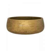 Pottery Pots Bowl Rough Eileen M Metallic Gold Fiberclay 29x11 cm gouden ronde lage bloempot