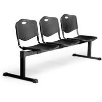 PIQUERAS Y CRESPO Bank Pozohondo 3 Sitze mit Sitz aus schwarzem, gespritztem Kunststoff