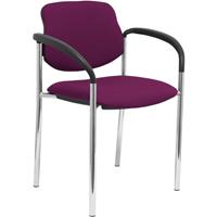 PIQUERAS Y CRESPO Fester Stuhl Villalgordo bali Gestell aus violettem Chrom mit Armlehnen