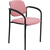 PIQUERAS Y CRESPO Stuhl fixiert Villalgordo bali rosa Gestell schwarz mit Armlehnen
