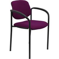 PIQUERAS Y CRESPO Stuhl fixiert Villalgordo bali violettes Gestell schwarz mit Armlehnen