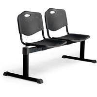 PIQUERAS Y CRESPO Sitzbank Esche 2 Sitze mit schwarzem Sitz aus gespritztem Kunststoff