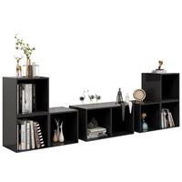 vidaXL 6-delige Tv-meubelset spaanplaat grijs