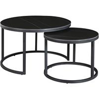 Dimehouse Salontafel set van 2 Trevor marmer zwart rond