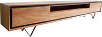DELIFE Lowboard Stonegrace 240 cm Akazie Natur 2 Türen 1 Fach 2 Schubladen Steinfurnier V-Fuß
