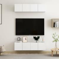 vidaXL TV-Schrank TV-Schränke 4 Stk Weiß 60x30x30 cm Spanplatte Lowboard Lowboard