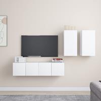 VidaXL 4-tlg. TV-Schrank-Set Weiß Spanplatte 