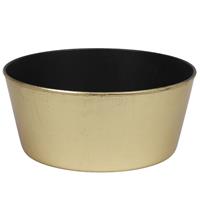 Bellatio Bloempot/plantenpot Goud Rond D24 Cm X H10 Cm - Plantenpotten