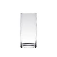 Bellatio Transparante Home-basics Cylinder Vorm Vaas/vazen Van Glas 40 X 12 Cm - Vazen