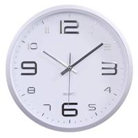 LW Collection LW Collection Keukenklok Xenn2 zilver wit 30cm - wandklok stil uurwerk