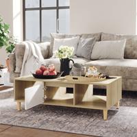 vidaXL Salontafel 103,5x60x35 cm spaanplaat wit en sonoma eikenkleurig