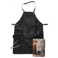 Hide & Stitches Leren BBQ Schort + Wand Zwart