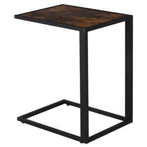 HOMCOM bijzettafel, C-vorm, multifunctionele koffietafel, stevig metaal en MDF, rustiek ontwerp, 40,6 x 50,8 x 64,2 cm, bruin | Aosom.nl