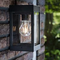 Solar LED wandlamp Cube met filament led lamp