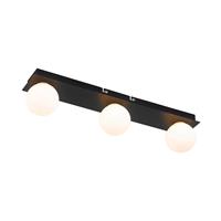 QAZQA Moderne wandlamp zwart IP44 3-lichts - Cederic