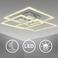 B.K.LICHT LED Deckenleuchte Büro-Deckenlampe schwenkbar chrom-alu 40W Wohnzimmer warmweiß