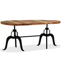 vidaXL Eettafel 180 cm massief gerecycled hout en staal