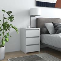 vidaXL Nachtkastje 40x35x62,5 cm spaanplaat wit