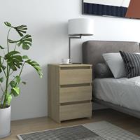 vidaXL Nachtkastje 40x35x62,5 cm spaanplaat sonoma eikenkleurig