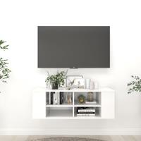 vidaXL Tv-wandmeubel 102x35x35 cm spaanplaat hoogglans wit