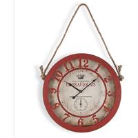 VERSA Pretoria Dekorative Wanduhr für die Küche, das Wohnzimmer, 50x4x50cm - Rot und Weiß - 