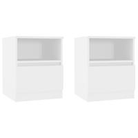 vidaXL Nachtkastjes 2 st 40x40x50 cm spaanplaat wit