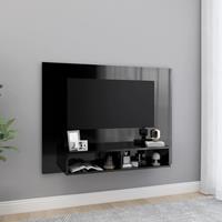 vidaXL Tv-wandmeubel 120x23,5x90 cm spaanplaat hoogglans zwart