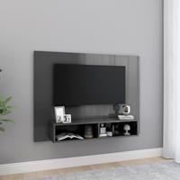 vidaXL Tv-wandmeubel 120x23,5x90 cm spaanplaat hoogglans grijs