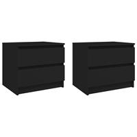 vidaXL Nachtkastjes 2 st 50x39x43,5 cm spaanplaat zwart