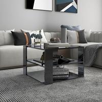 vidaXL Couchtisch Hochglanz-Grau 60x60x40 cm Spanplatte 