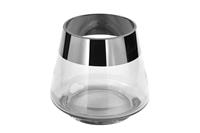Fink Glas Teelichthalter/Windlicht Jona klar H 13 x D 15 cm